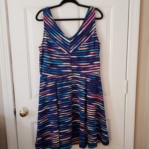 Attention Multi Colored Empire Waist Dress